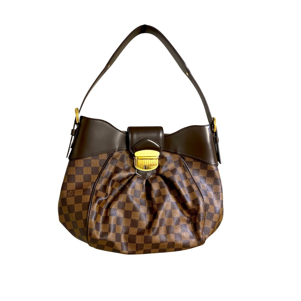 Checkered Brown Designer Handbag